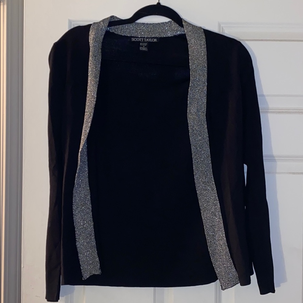 Metallic outline open cardigan